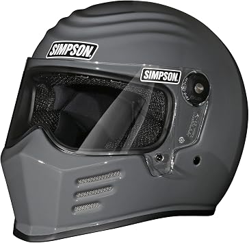 Simpson Outlaw Bandit 3 Motorcycle Helmet - Armor - Medium | Full Face with Clear 4 Position Racheting Visor Shield | Lightweight | Vented | DOT/Snell M2020 Approved for Street & Track OB34MD