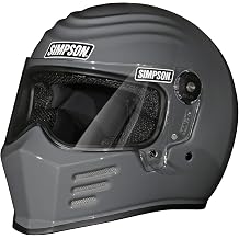 Simpson Outlaw Bandit 3 Motorcycle Helmet - Armor - Large | Full Face with Clear 4 Position Racheting Visor Shield | Lightweight | Vented | DOT/Snell M2020 Approved for Street & Track OB34LG