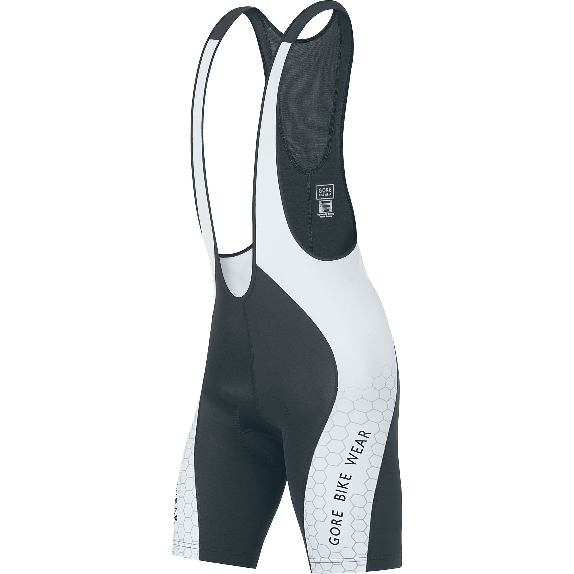 Gore Bike Wear Men's Hexagon Short+ Bibtights , Black/White, Small