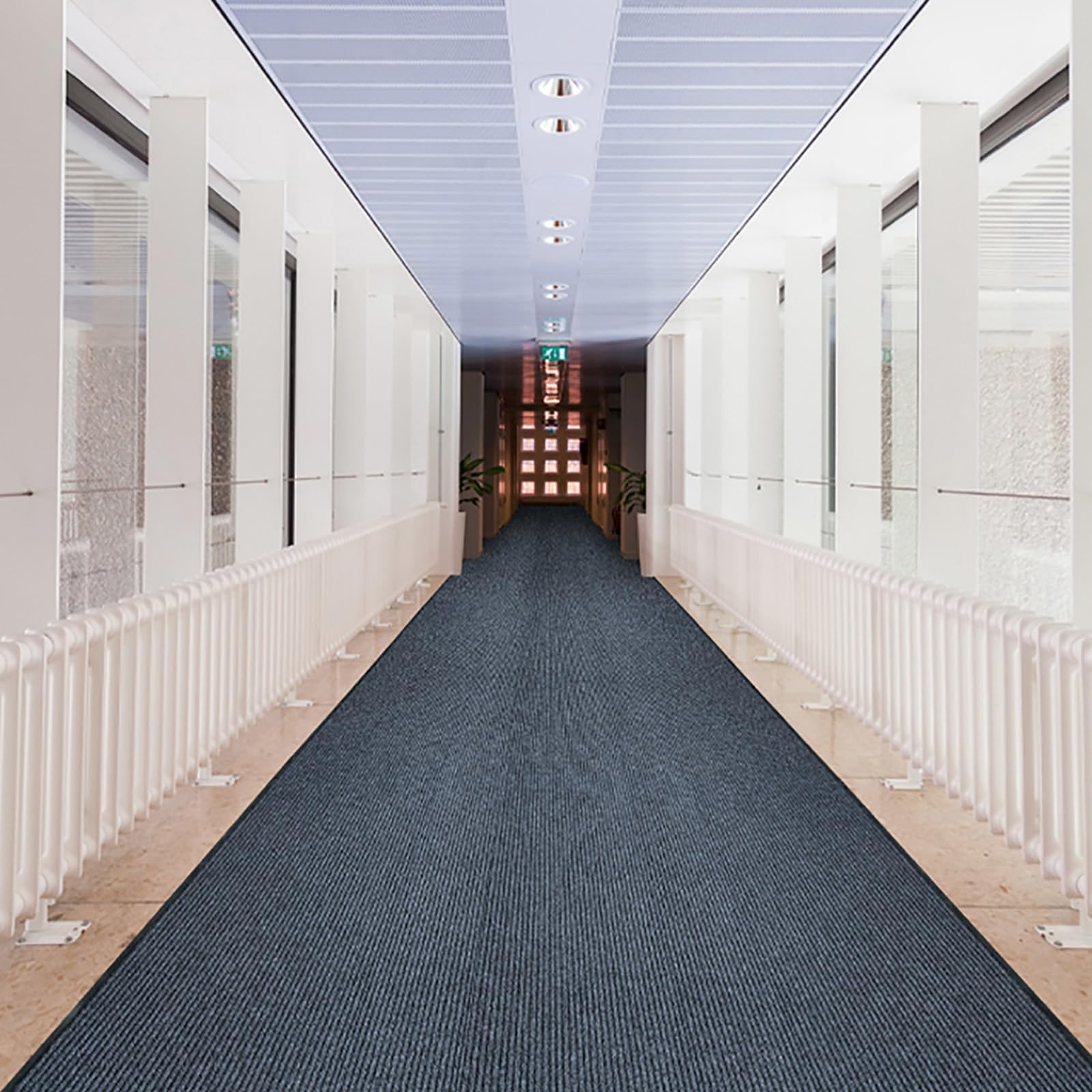 Alfombra de entrada antideslizante resistente de goma de grado comercial, 7 mm de grosor, uso en interiores y exteriores, ideal para zonas de alto tráfico