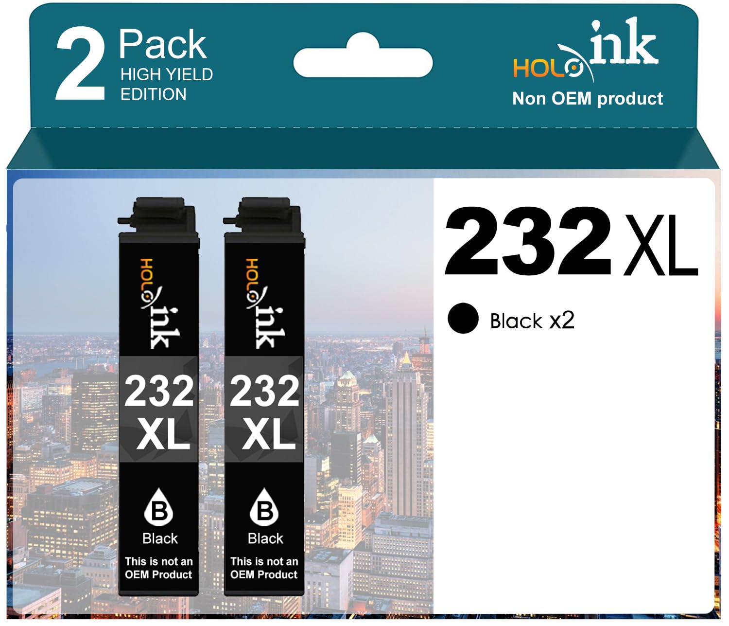 232XL – Cartucho de tinta negro remanufacturado para Epson 232 232 XL para cartuchos de tinta Epson Workforce WF-2930 WF-2950 Expr