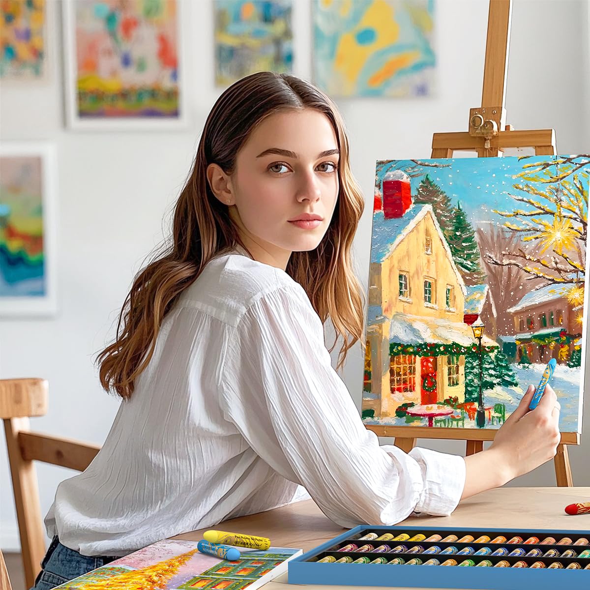 Paul Rubens Zestaw pasteli olejnych, 60 kolorów, miękkie pastele olejne, nietoksyczne, dla artystów, studentów, idealne do szkicowania, dekorowania (nowe opakowanie)