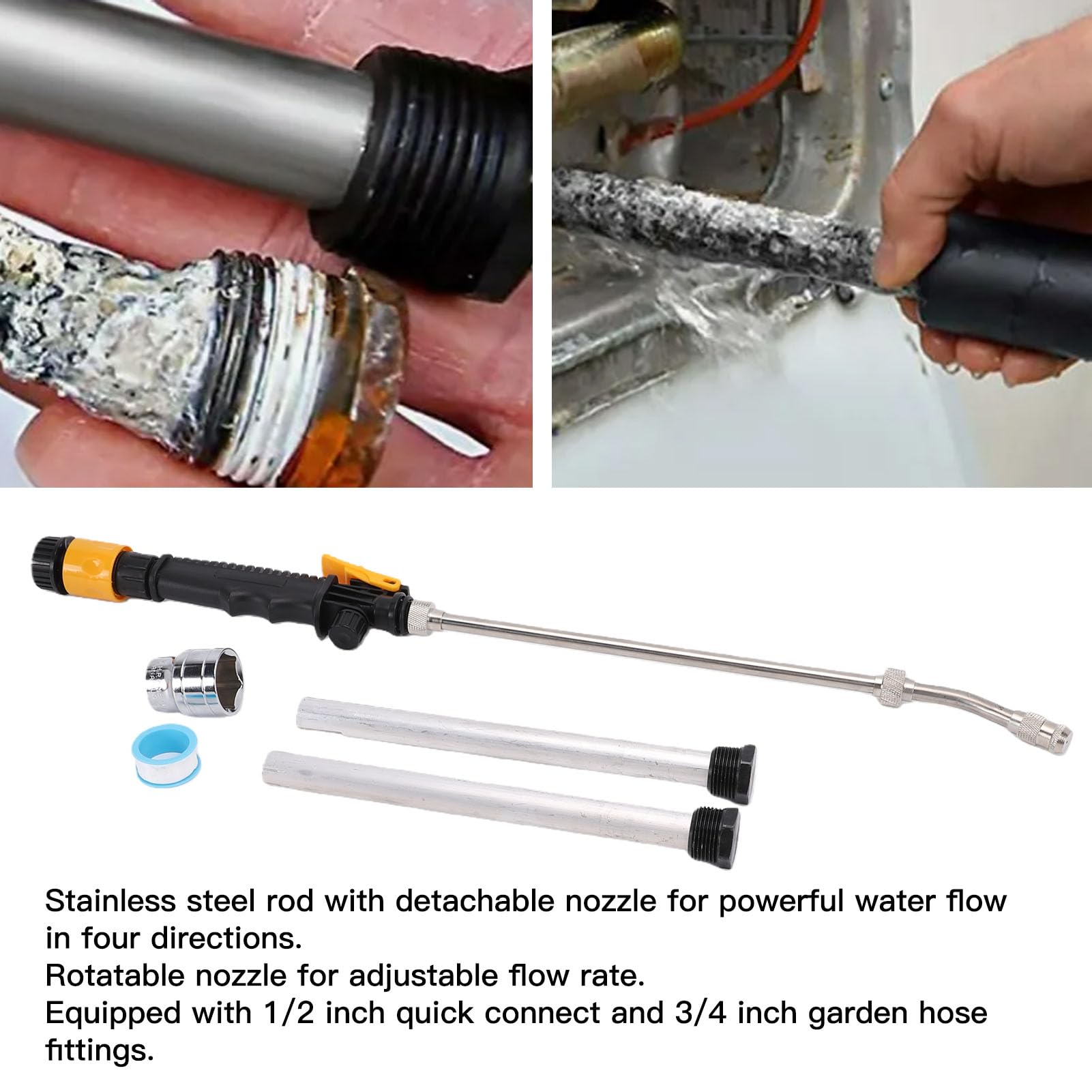 Akozon Kit Bacchetta di Scarico per Aste Anodiche per Scaldabagno RV Manutenzione Efficiente per Scaldabagno Mor-Flo