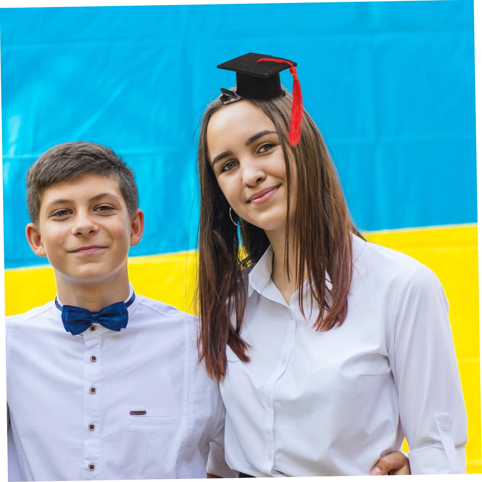 SOLUSTRE 8pezzi Cappello da Laurea Tema Forcina per Capelli Elementi di Laurea Fermaglio per Capelli in Stile Stagione delle Lauree Accessori per Foto
