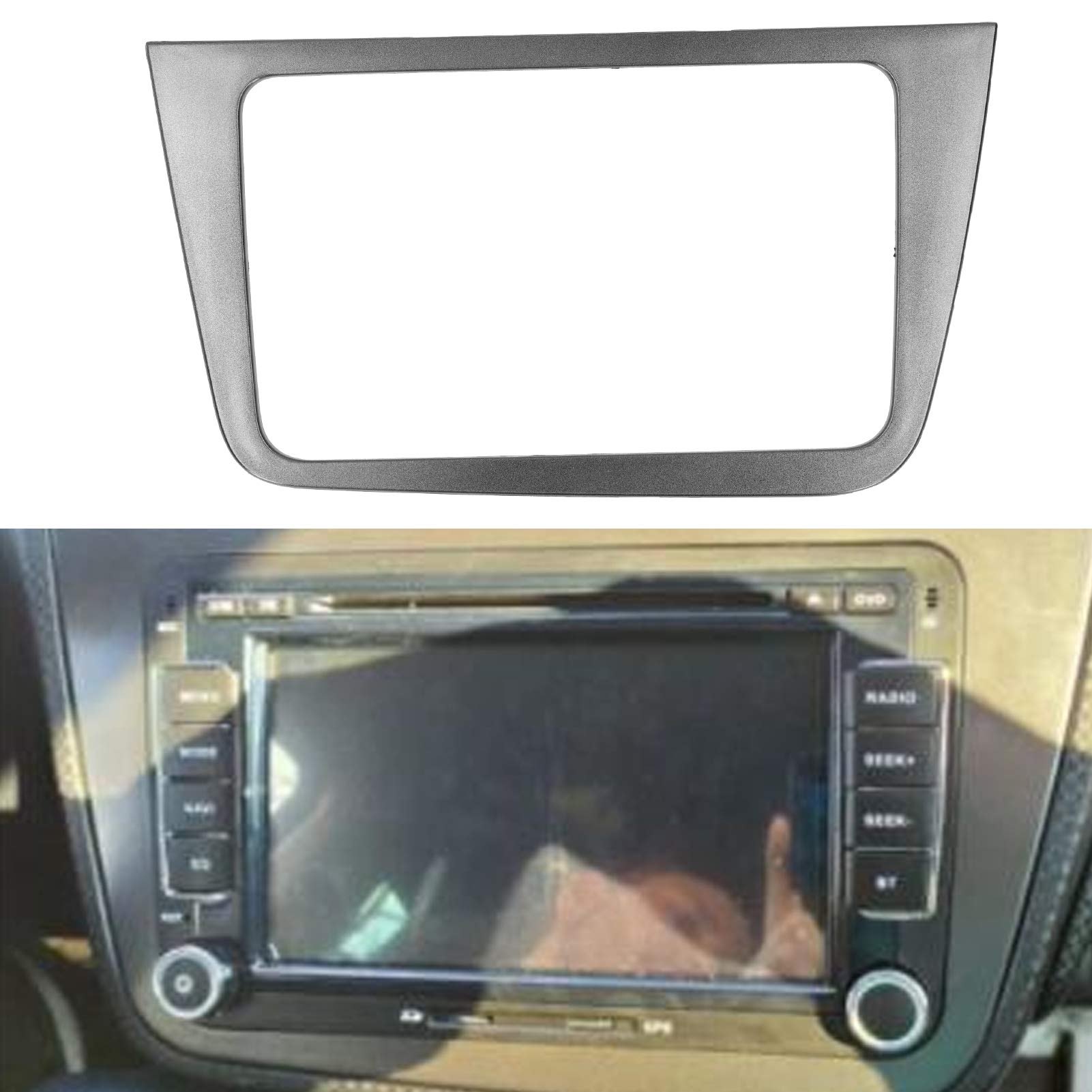Marco Estéreo para Automóvil, Marco del Panel de Tablero Estéreo, Marco del Panel de Tablero Estéreo 2 DIN GPS DVD Radio Fascia Apto para Seat Altea 2004-2015 LHD Marco Estéreo para Tablero