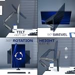 VIVO Célibataire 17 à 32 inch Moniteur Hauteur réglable Contrebalance Arm mécanique Support de bureau, Classique, Universel VESA Montez, STAND-V001O
