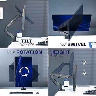 VIVO Single 17 to 32 inch Monitor Height Adjustable Counterbalance Mechanical Arm Desk Stand, Classic, Universal VESA Mount, STAND-V001O