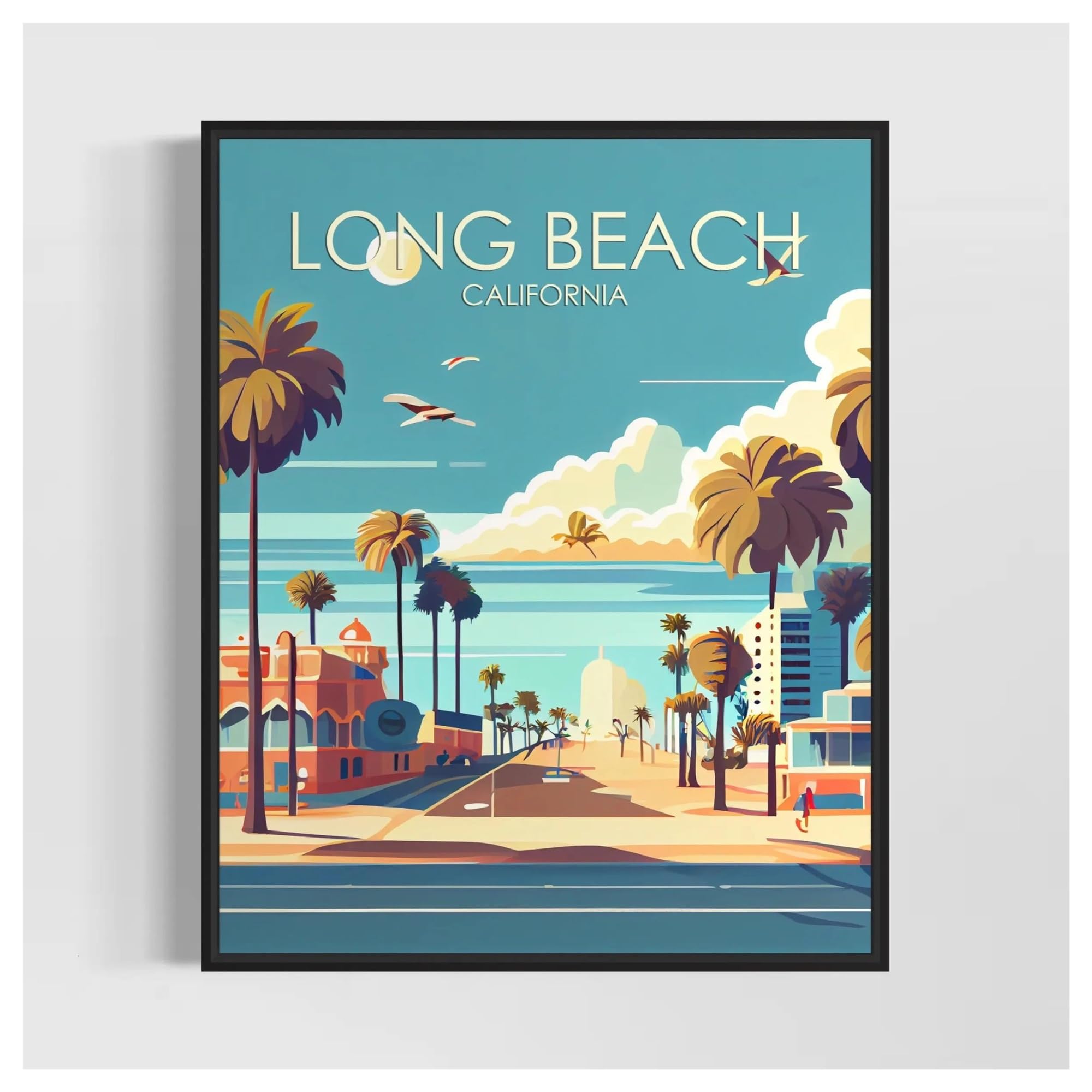 Póster de diseño retro de California impreso en lienzo de 20x30 para salón elegante