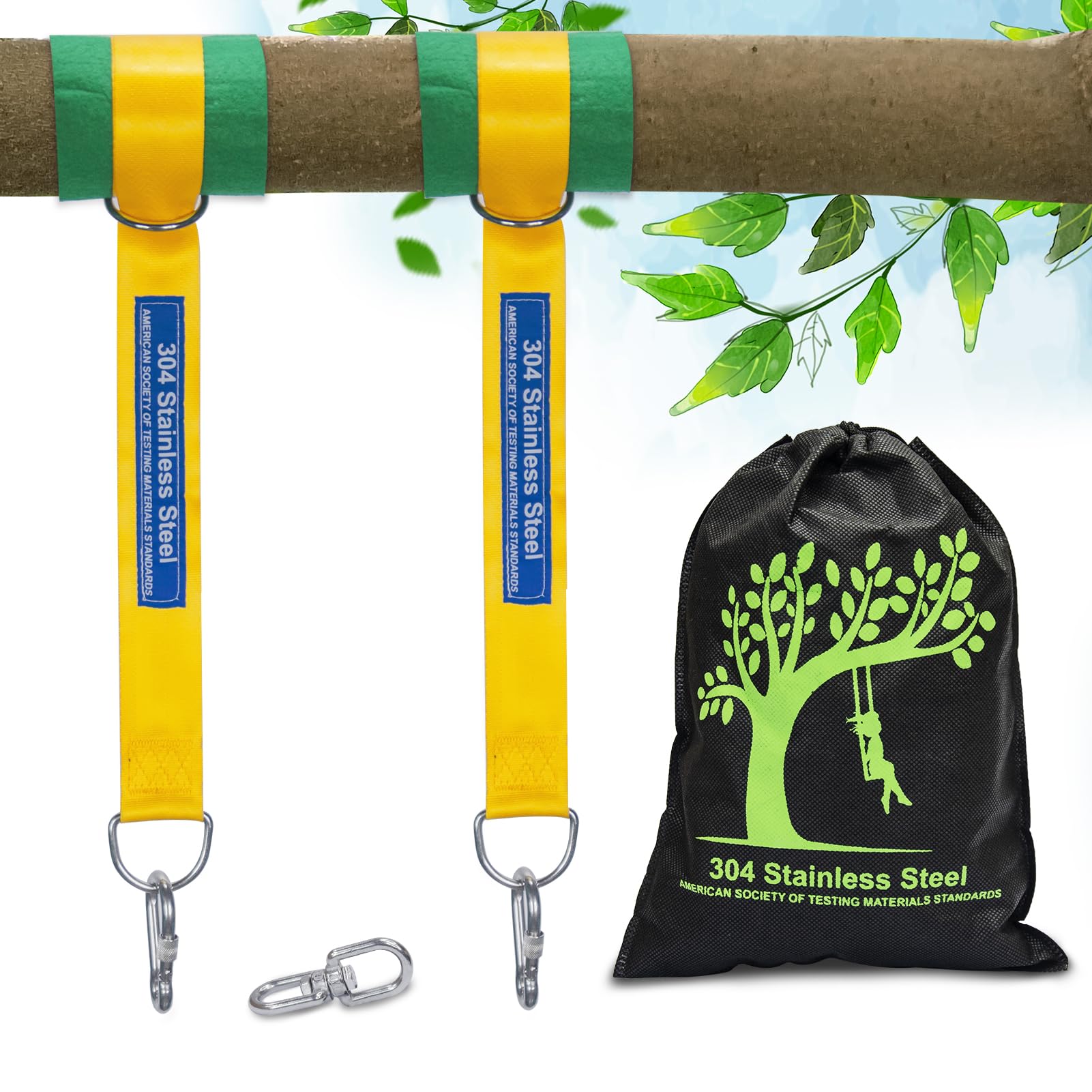 Amazon.com: Safe Tree Swing Straps Hanging Kit with Two Alloy ...