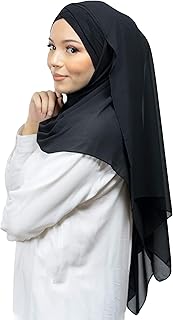 Lamis Hijab - Hijab Schal zum Überziehen mit integrierter Mütze, für muslimische Frauen, Islamischer Schal zum Einfädeln H...