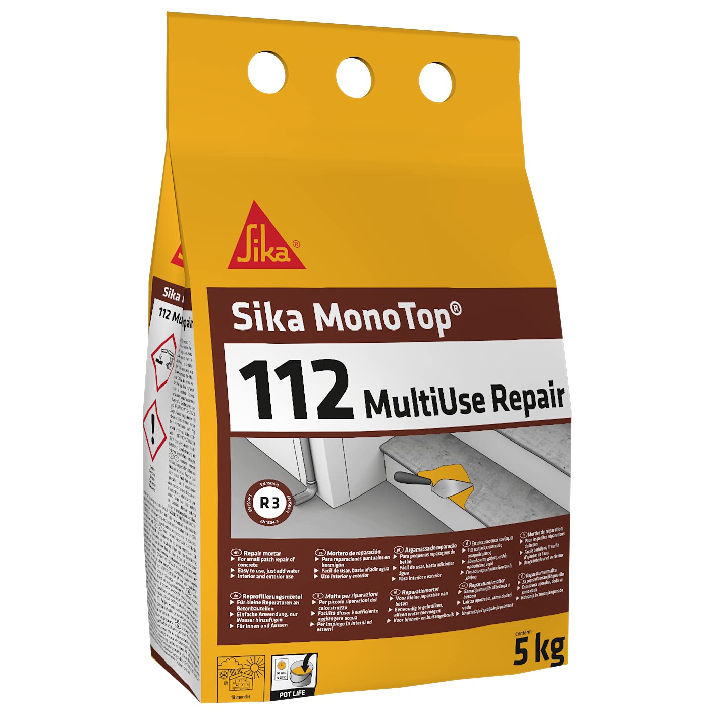 Sika Monotop 112 MultiUse Repair - Mortero para restaurar hormigón, 5 kg