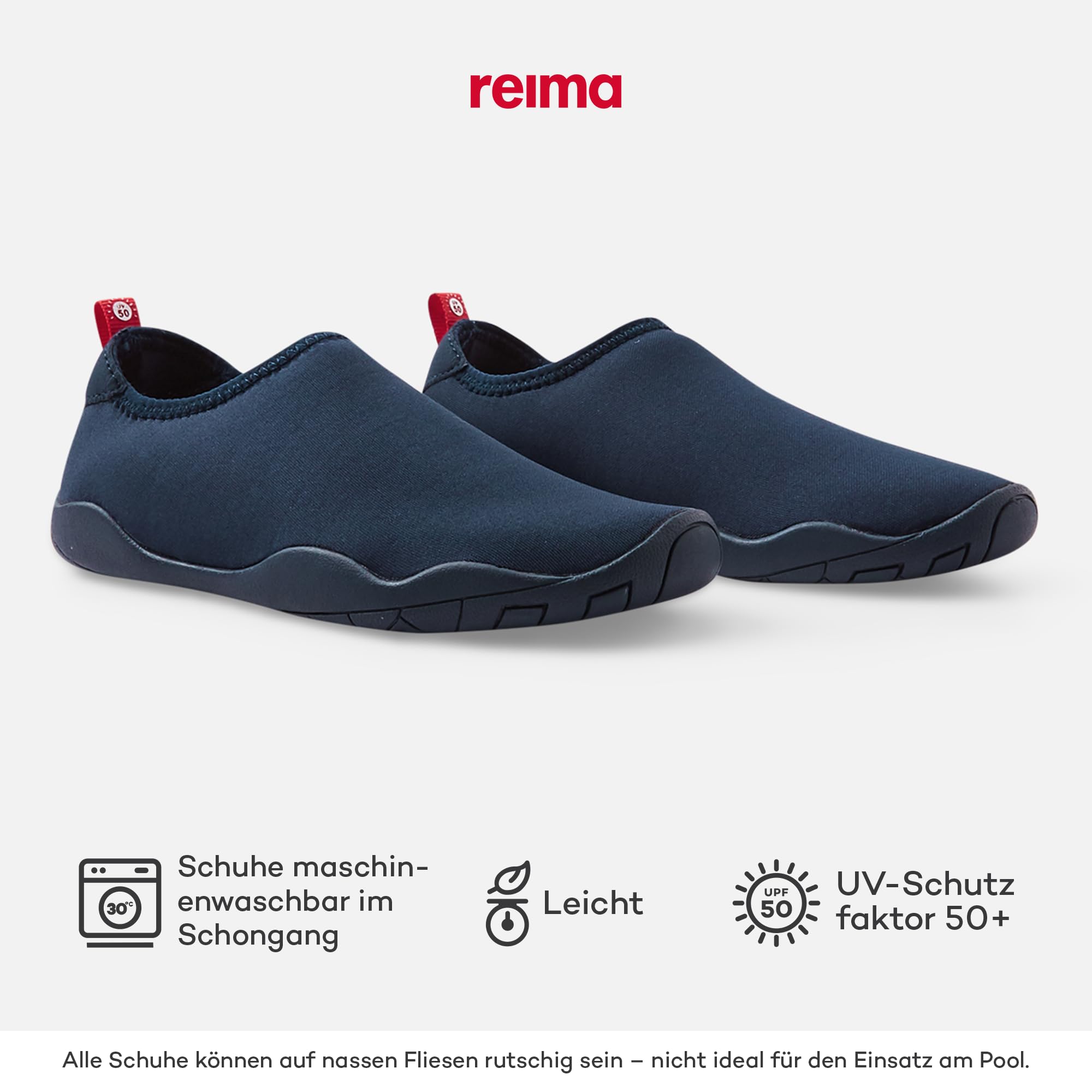 Reima Lean Wasserschuhe für Kinder - Leichte, atmungsaktive, Flexible, rutschfeste Aquaschuhe für Kinder - UV50-Schutz, maschinenwaschbar, umweltfreundliches Design - Navy, 29