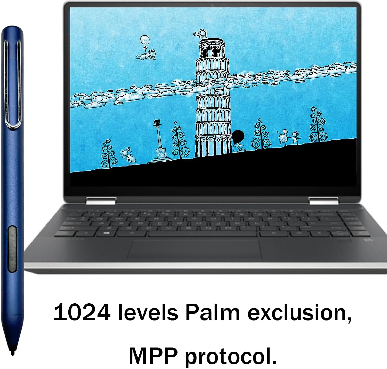 Digital Stylus Pen Compatible with HP Pavilion x360 Envy x360 2-in-1 Laptops, Stylus Pen for HP Spectre x360 2-in-1 Laptops, 1024 Levels of Pressure, Support MPP 1.51 with Palm Rejection(Random Color)