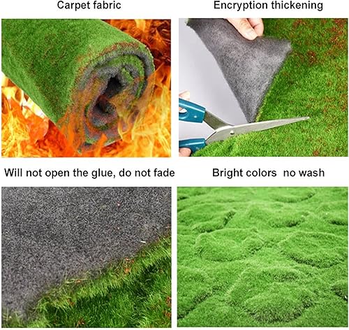 Miniatura 2 de YIQIFLY Alfombra de musgo artificial de simulación, alfombra de césped sintético, para boda, hogar, patio, balcón, decoración interior y exterior,