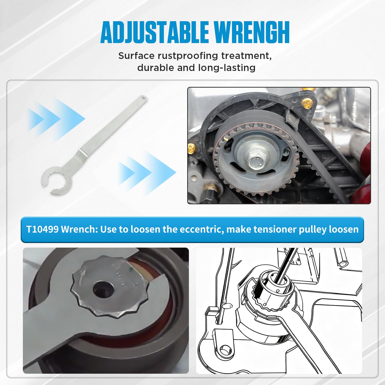 Outil Calage Courroie Distribution Moteur Jeu D'outils Calage d'arbre à Cames et Vilebrequin pour VAG EA211 1.0L 1.2L 1.4L 1.6L FSI TSI TFSI Compatible avec VW/Golf VII/Jetta/Skoda