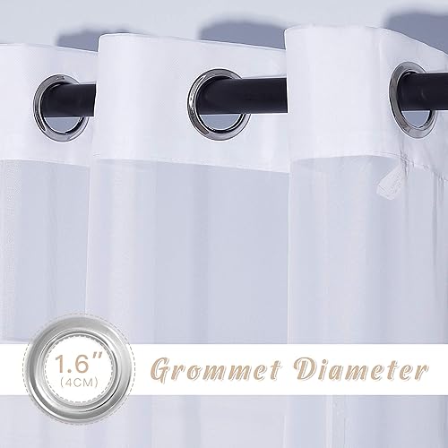 Miniatura 2 de NICETOWN - Cortinas traslúcidas de gasa con ojales, blancas, para dormitorio, cuarto del bebé, departamento o sala de estar, filtran la luz, 84