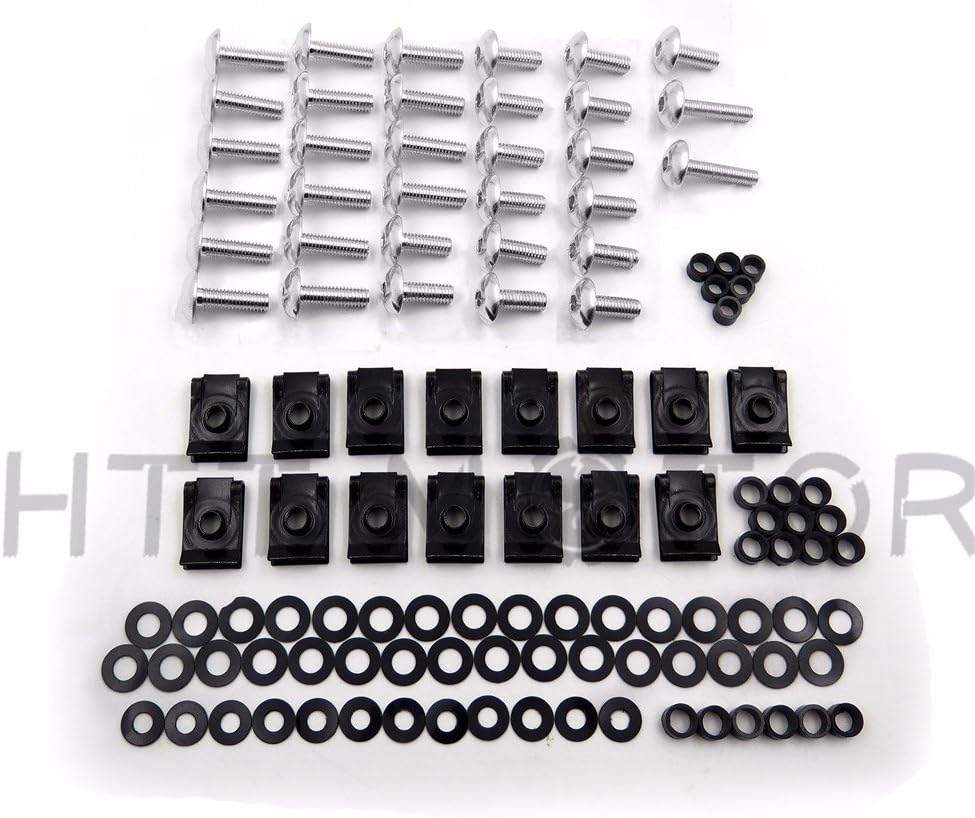 XKMT-Silver Round Normal Fairing Bolts Screw Kit Compatible with 2002 2003 YZF R1 YZF-R1 [B00YWCR10E]