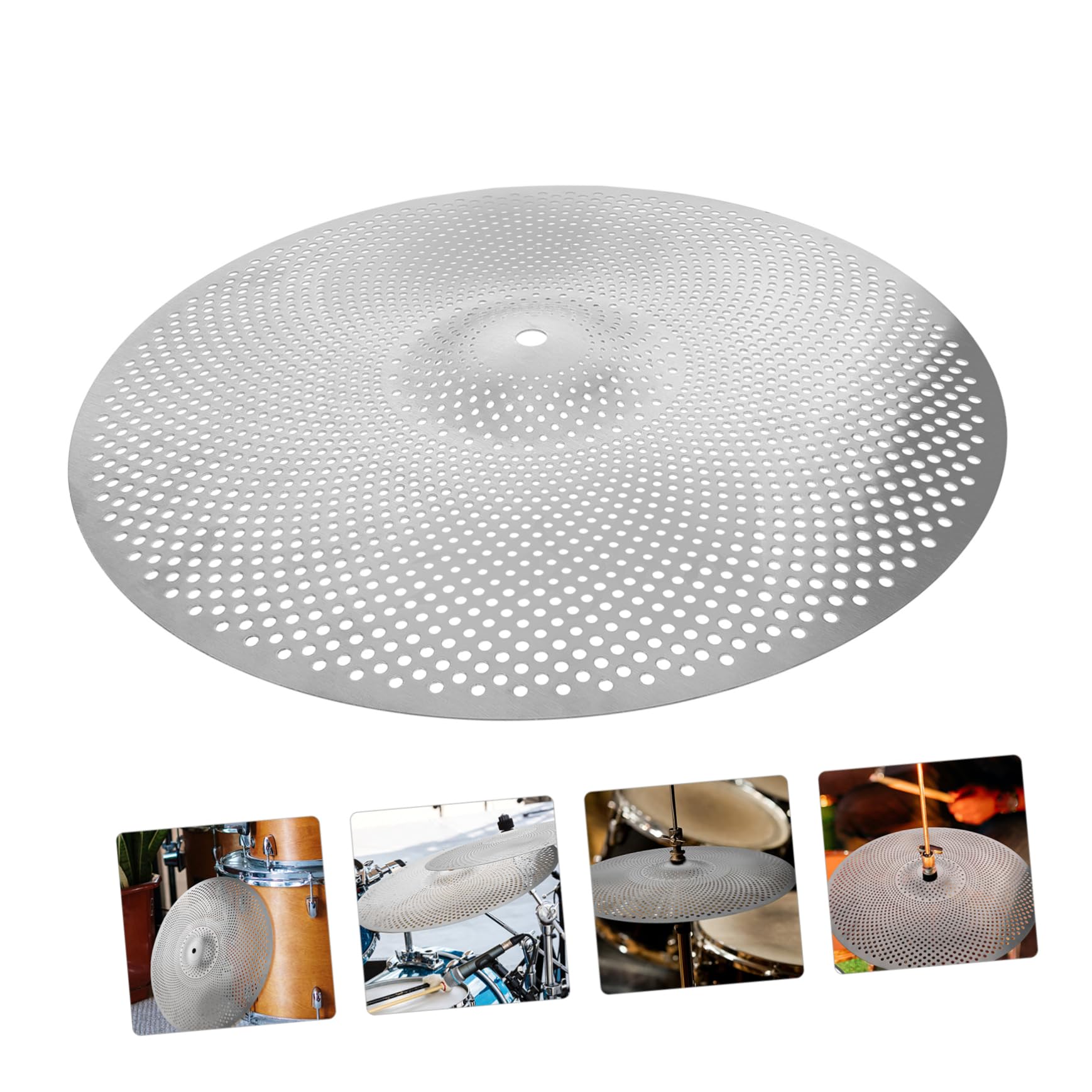 VINTORKY 14 Drum Set Silent Cymbal Mute Cymbal Piece Muffler Alloy Suitable for Jazz Drum Replacement Part