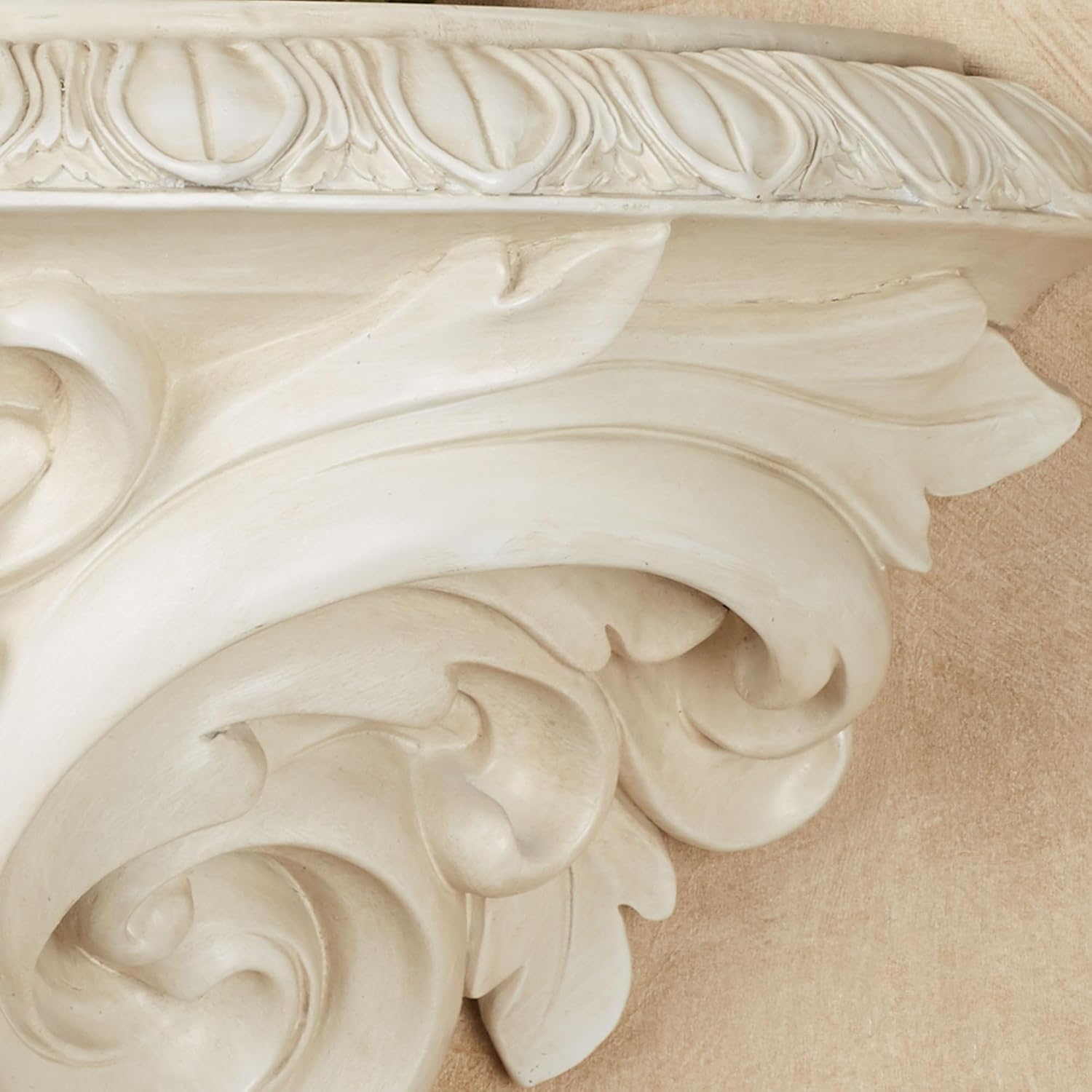 Touch of Class Clareville Antique White Acanthus Leaf Wall Shelf | Victorian Style Decor