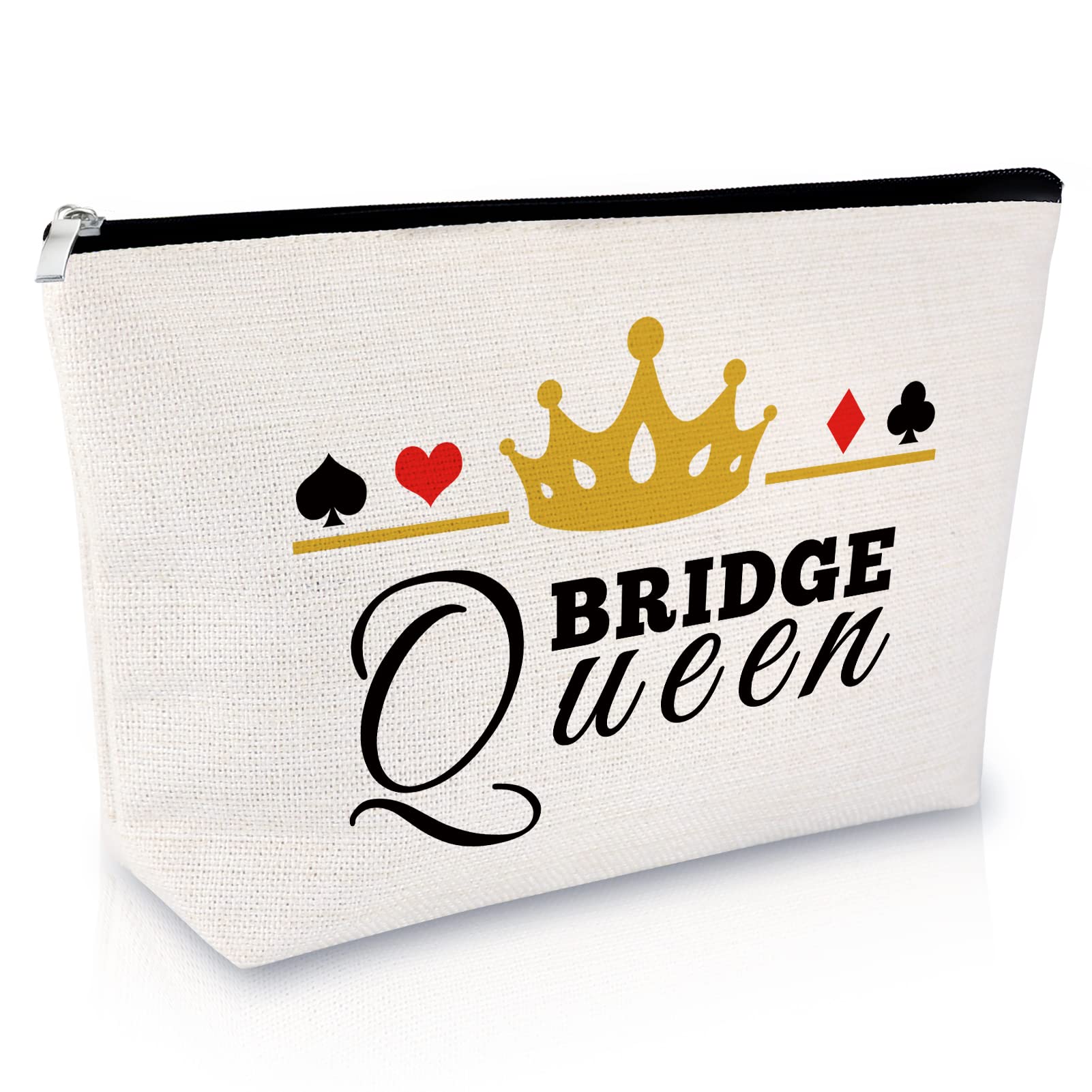 Sfodiary Poker Lover Makeup Bag for Women Bridge Card Game Gift for Bridge Player Lover Poker Fans Cosmetic Bag Christmas Birthday Gifts for Women