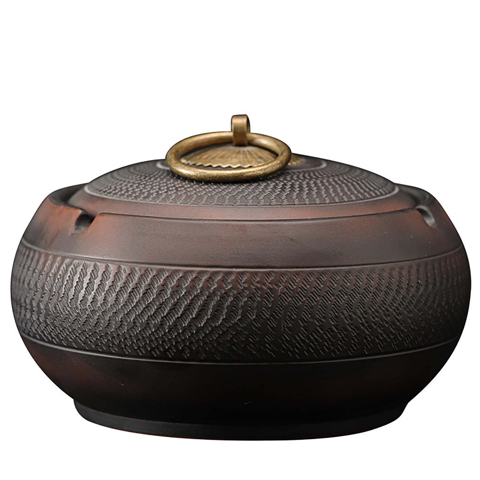 Grande posacenere in Ceramica,posacenere da Esterno con Coperchio,portacenere per Fumatori,posacenere da Tavolo per Fumatori Posacenere inodore per Patio,Giardino e casa - Misure 15 * 10 cm