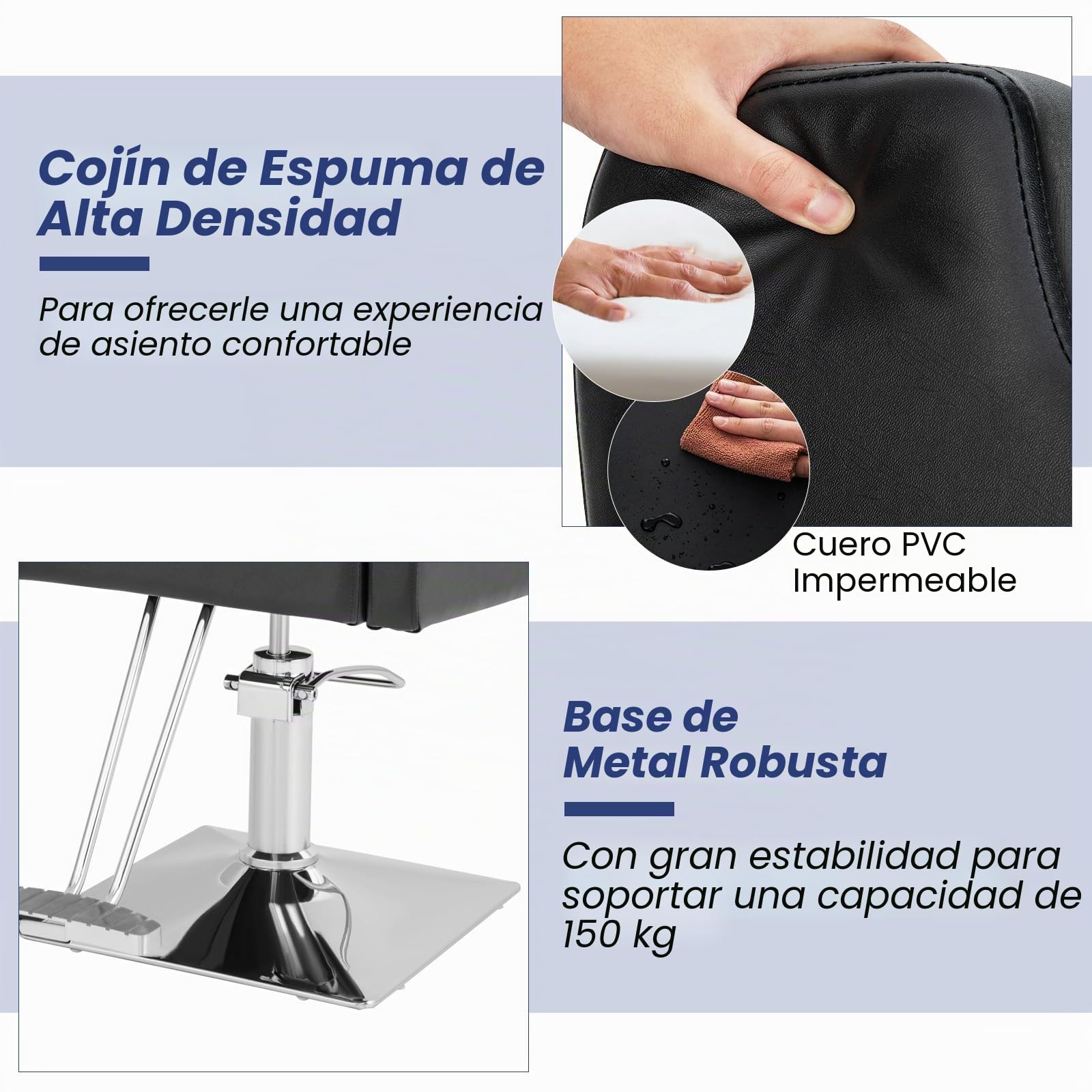 GOPLUS Silla de Peluquería con Bomba Hidráulica, Silla de Barbero Moderno Giratorio 360 ° con Asiento Ajustable, Reposacabezas, para Salón de SPA y Belleza, Barbería, Carga 150 kg, Negro