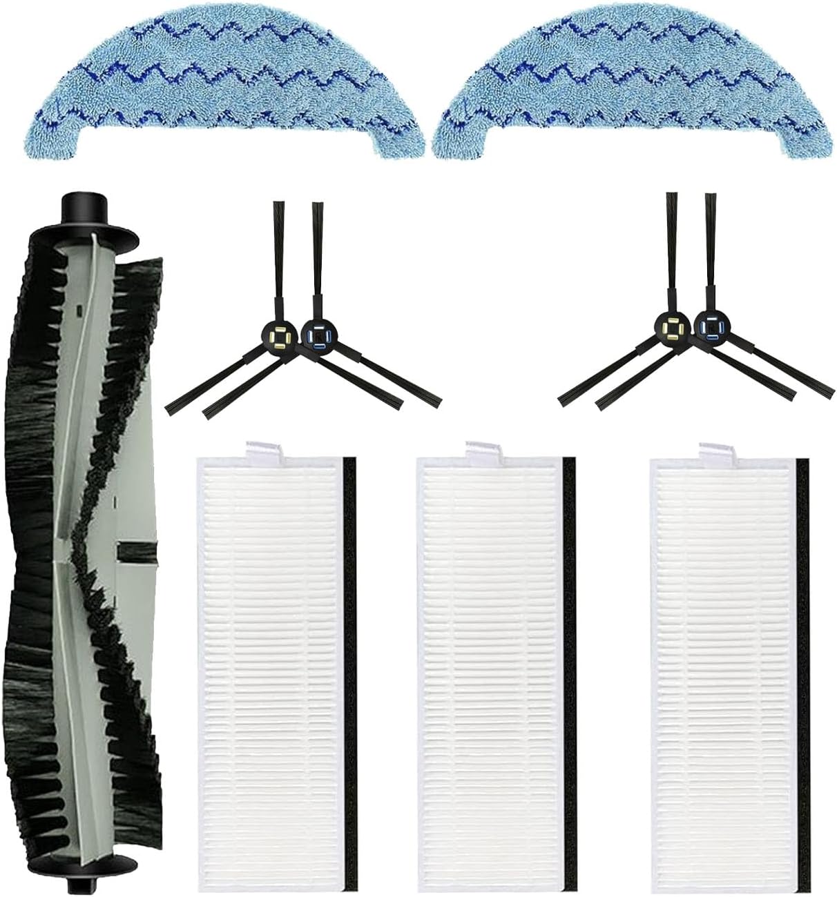 Accessories Kit for Noisz by ILIFE S8 Pro Robtic Vacuum replacem Main Brush Hepa Filter Side Brush Mop Pad（Purchase Note: The filter is not suitable for the older Noisz by ILIFE S8 Pro Robtic Vacuum）