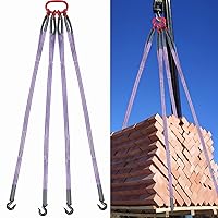 Vista 1 de Nuanchu Eslinga de cadena de 5 pies para elevación 2T correas de elevación para elevador 4409 libras con gancho de agarre de 4 patas y ajustador