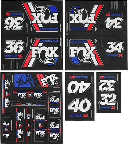 Fox Racing Shox Heritage - Kit de calcomanías para tenedor y choque, rojoblancoazul, talla única