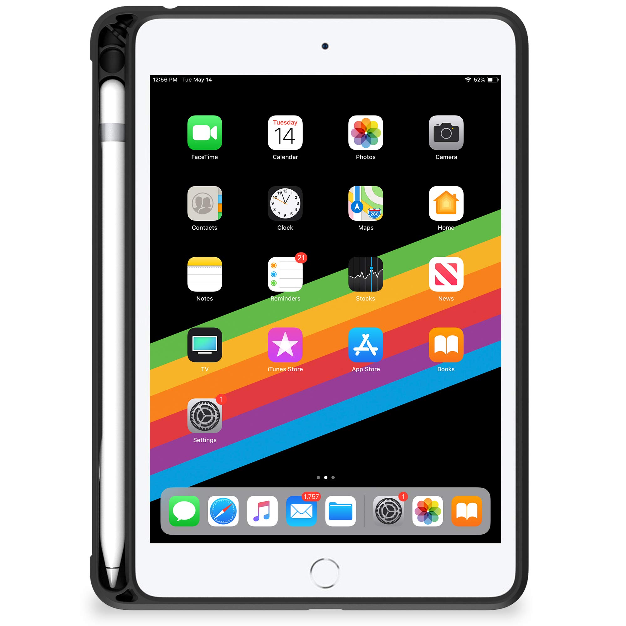 Amazon.com: KHOMO iPad mini 5 Back Case with Pen Holder - Charcoal