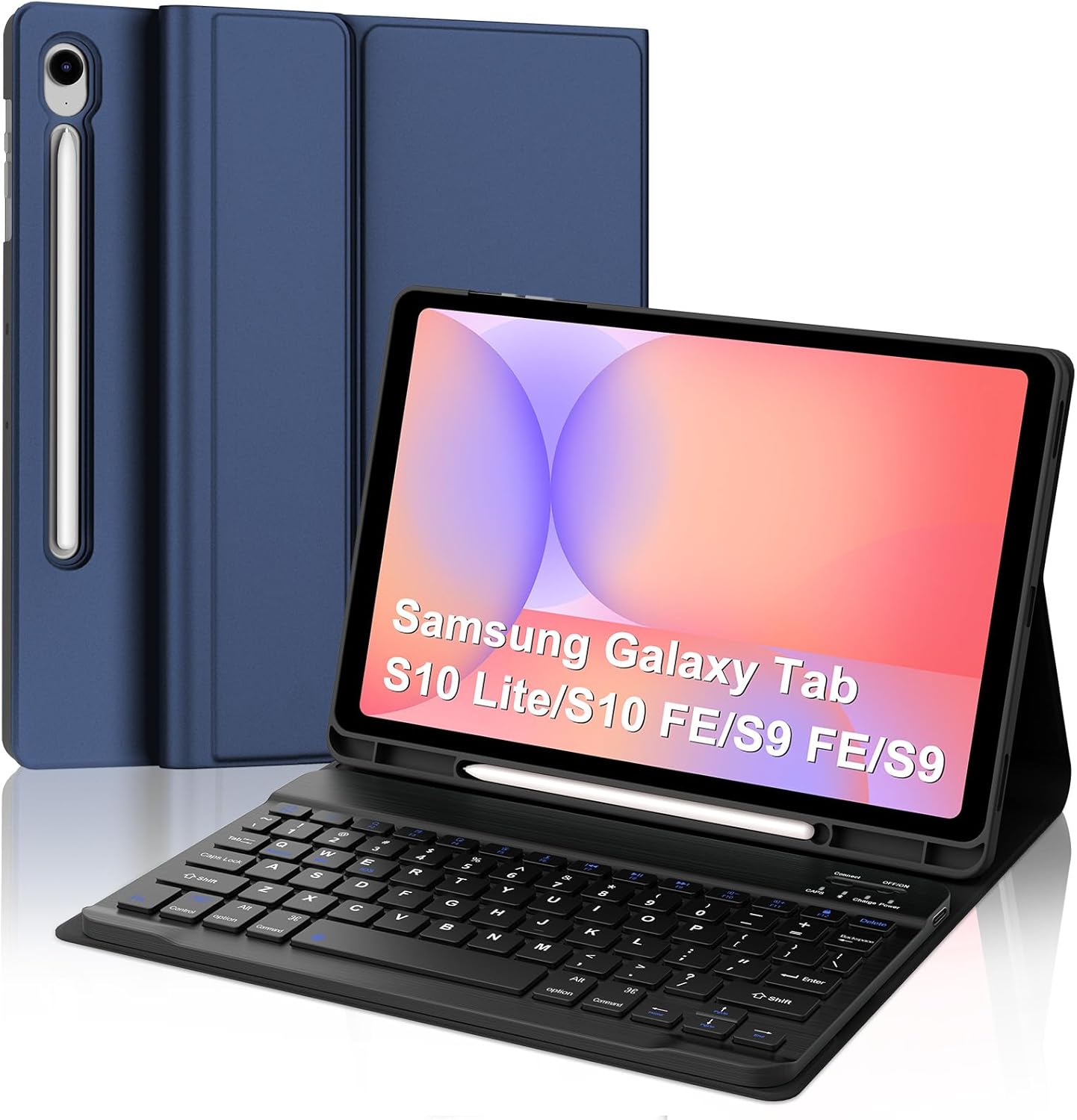 Keyboard Case for Samsung Galaxy Tab S10 Lite 10.9 inch 2025 & S10 FE / S9 FE, Magnetic Detachable Wireless Keyboard, Precise Cutouts Folio Cover Case with Pencil Holder