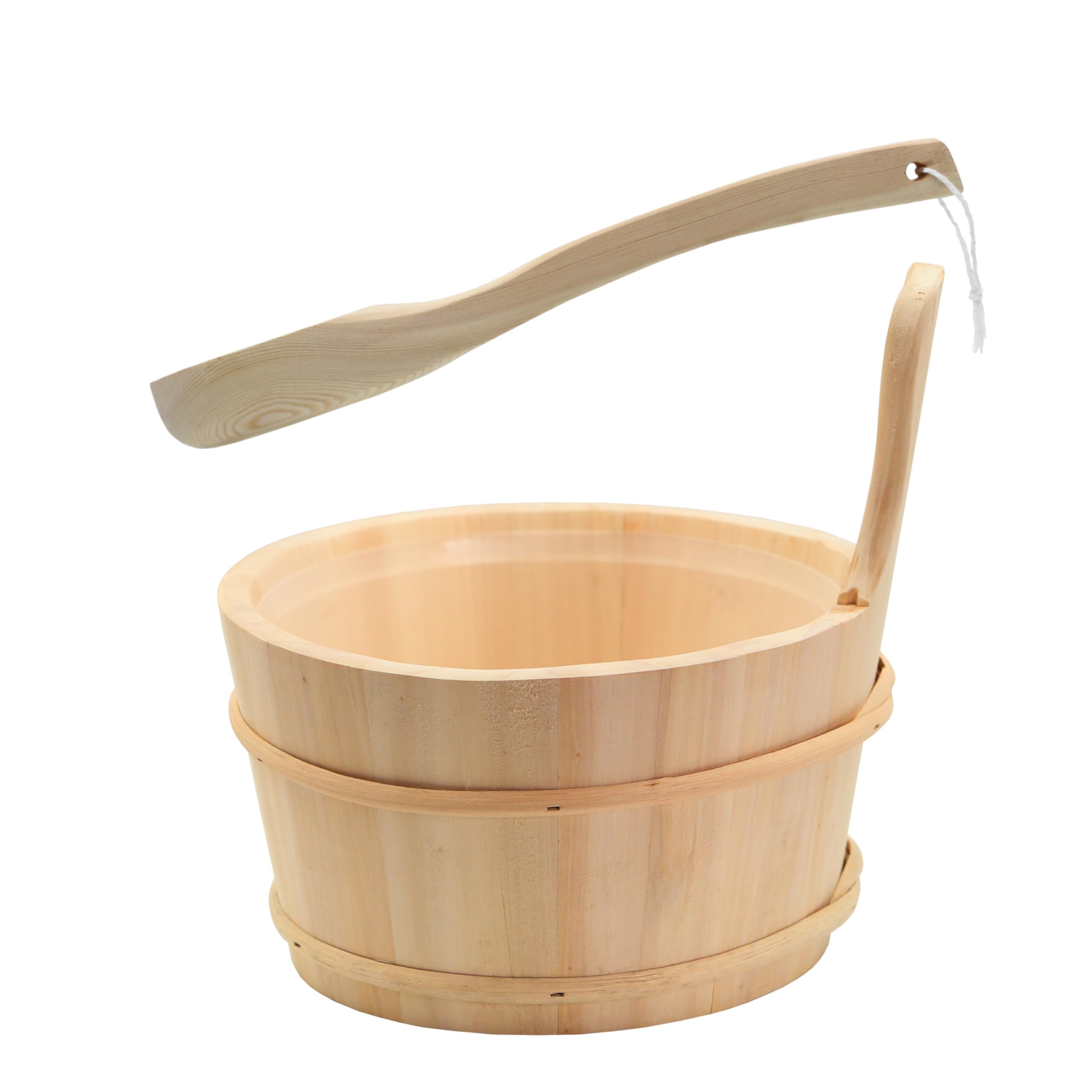 HAF® Seau de sauna Espe 4 litres avec insert et louche de sauna en pin de 40 cm | Seau d'infusion résistant à l'humidité | Accessoires de sauna de qualité supérieure | Fabriqué en Allemagne