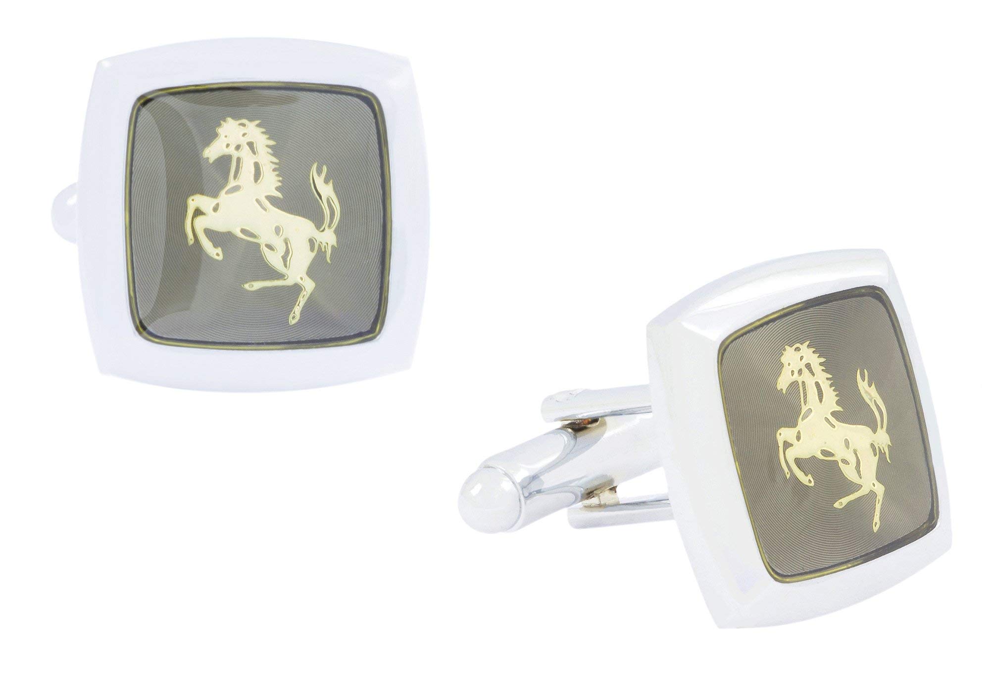 Zivom® Horse Rhodium Square Grey Gold Office Formal Shirt Blazer Cufflink Pair Men Gift Box (B06Y15CQYD) Amazon Price History, Amazon Price Tracker