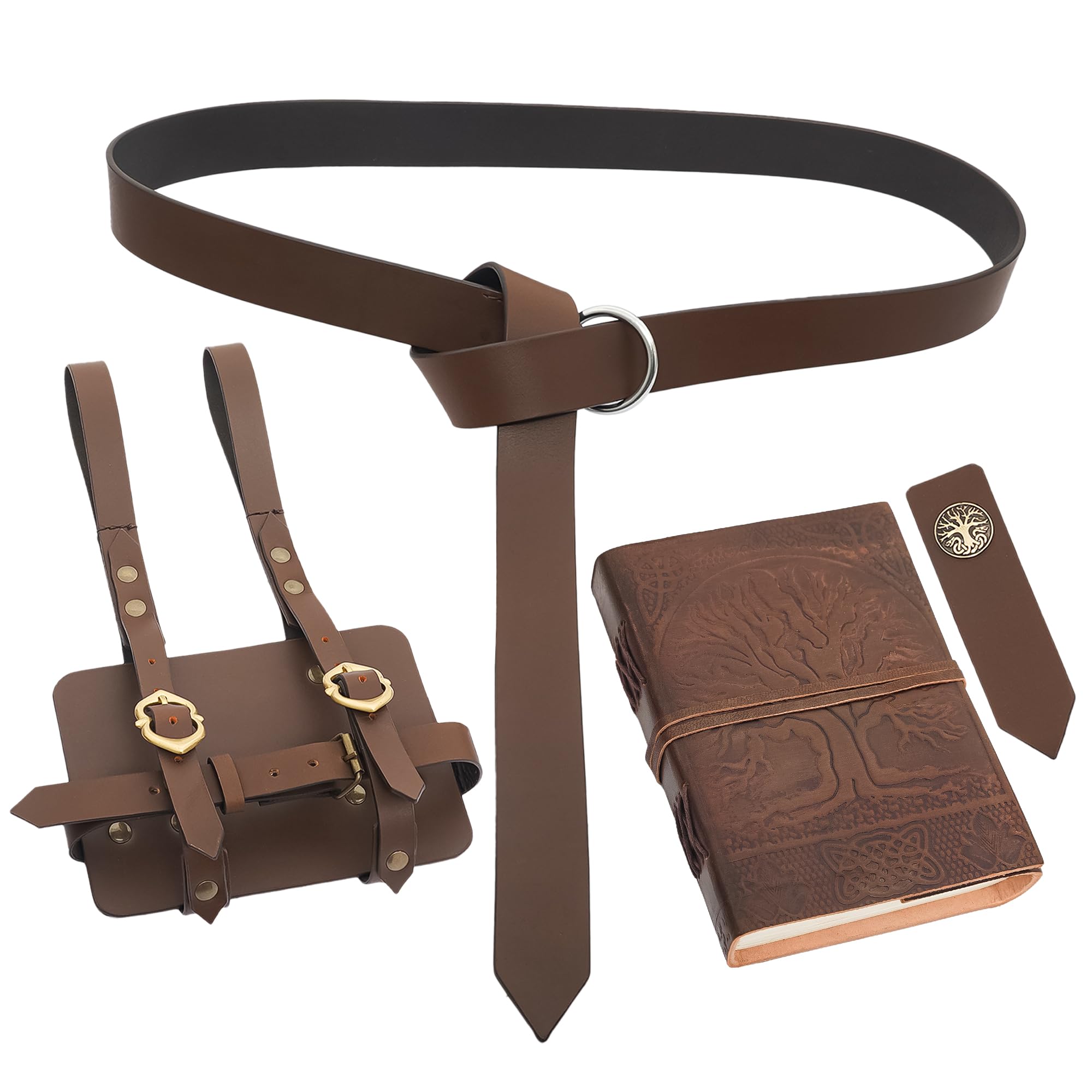 Lord of Battles Adventurer's Book or Diary Holder Handcrafted from Genuine Leather Book Holster 13x18cm (Pack of Leather Journal, Holder, Belt W/Bookmark) โ image 1