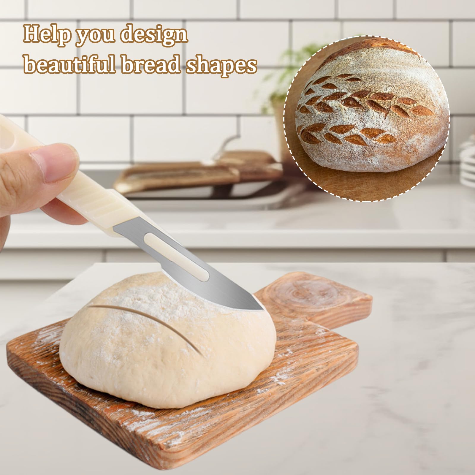 Herramienta de Corte de Pan 3 Pcs - Cuchillo de Panadero Para Masa y Raspar - Cuchilla Para DIY Hornear Cocina Bricolaje Diseños
