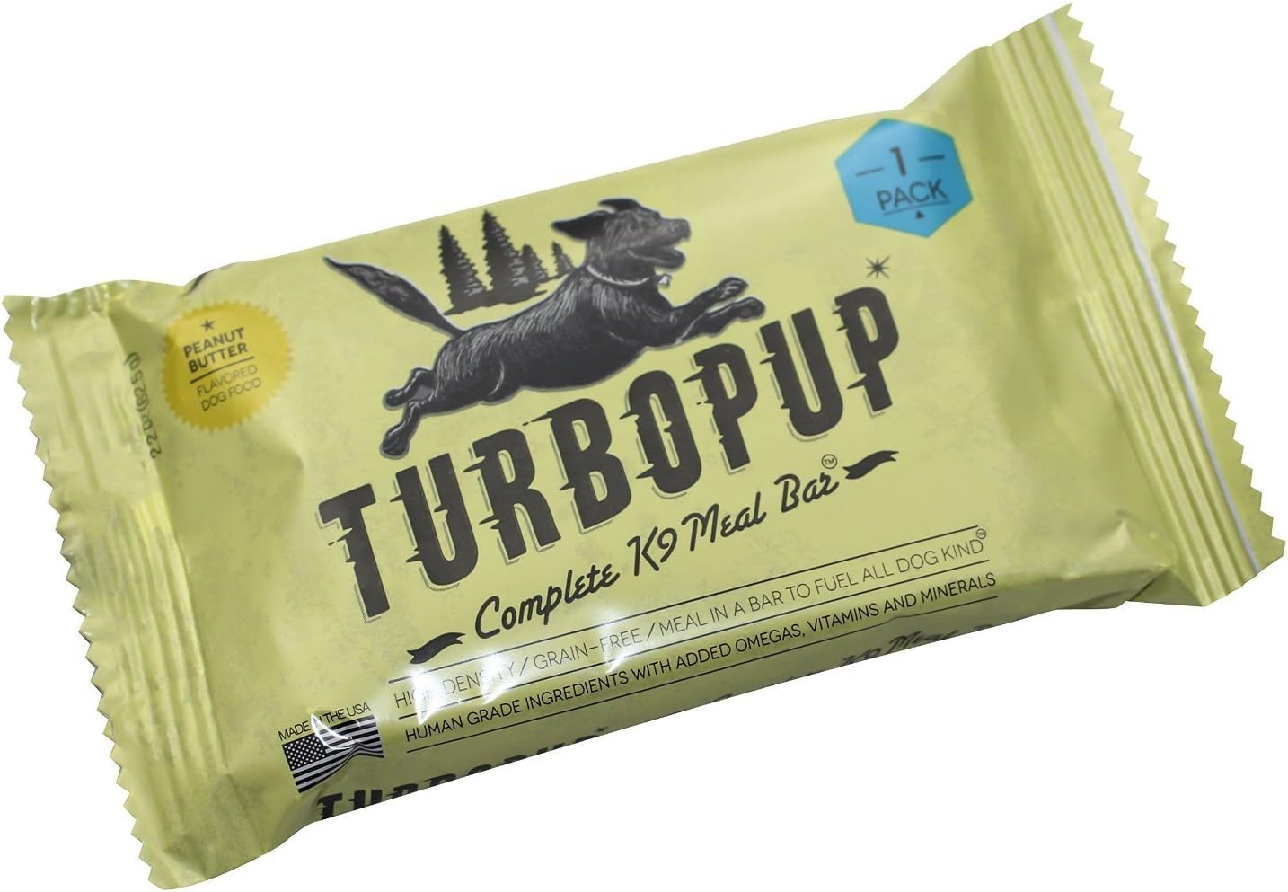 Turbopup Complete Meal Replacement Bars For Dogs In Peanut Butter Flavor, 12 Pack | Best Dog Food Bars