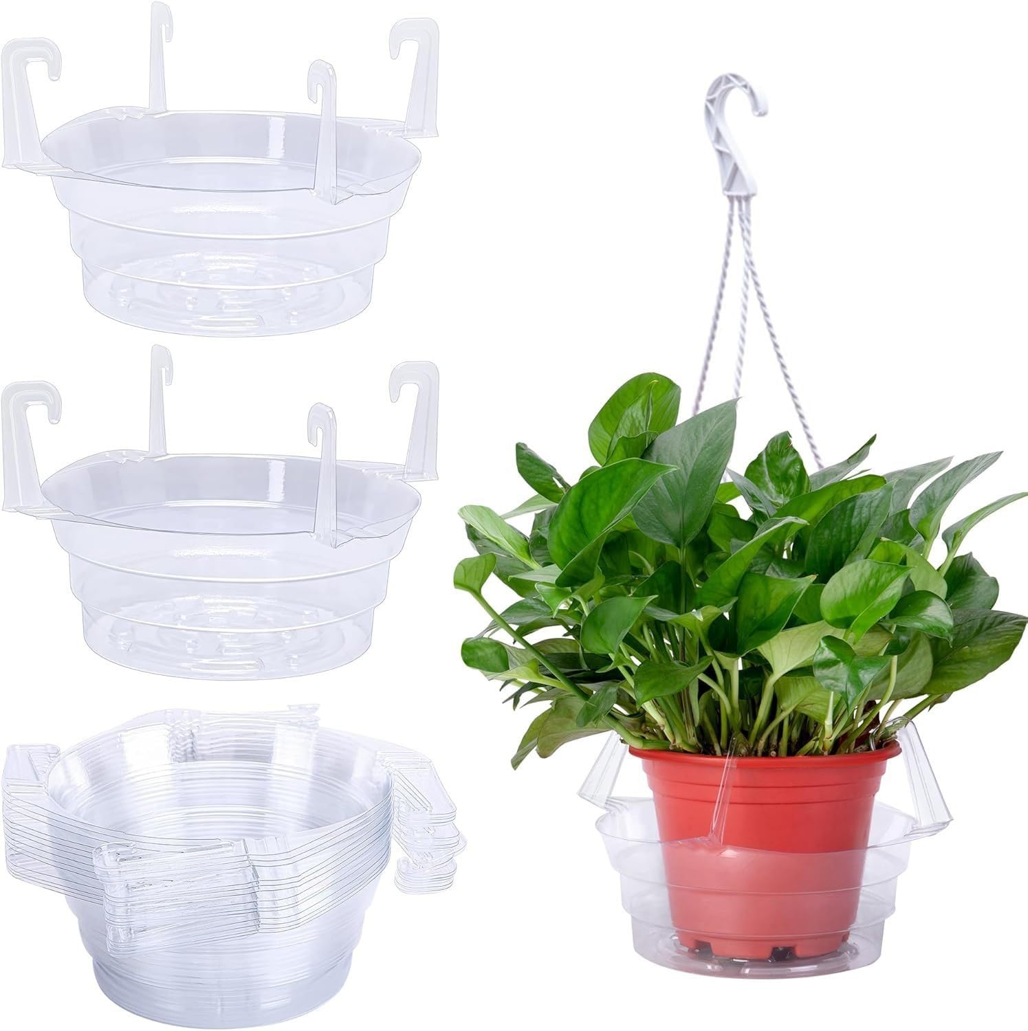 20 Transparente Untersetzer 6-12 Zoll für Hängeampeln(12inch)