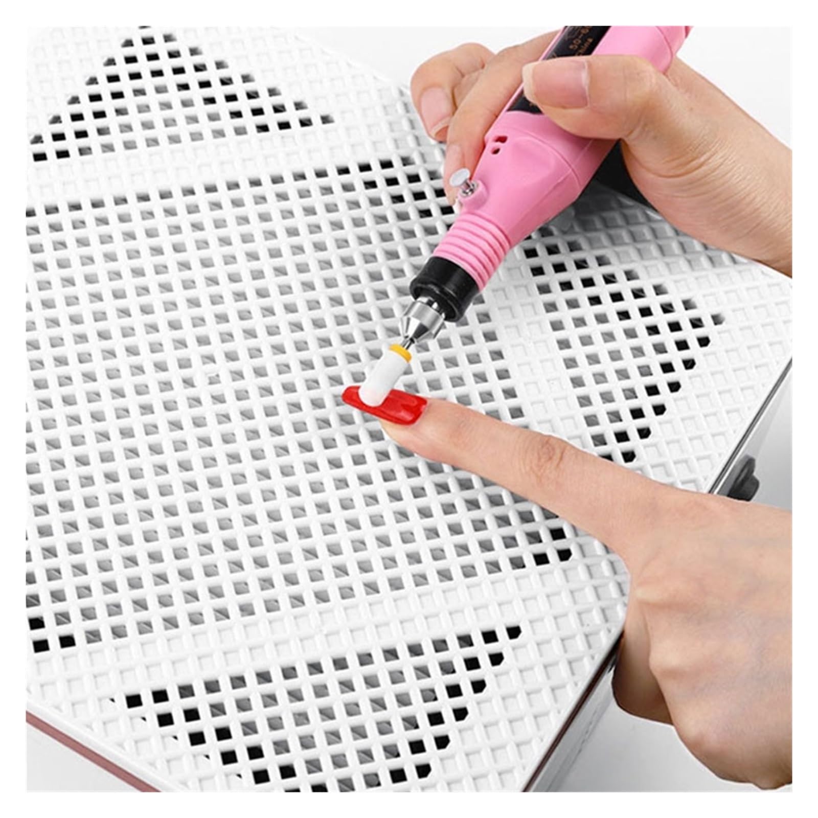 Aspirapolvere per unghie Aspirapolvere a basso rumore for collettore di polveri elettrico for aspirazione potente da 60 W con filtro rimovibile for salone di manicure Aspirazione potente