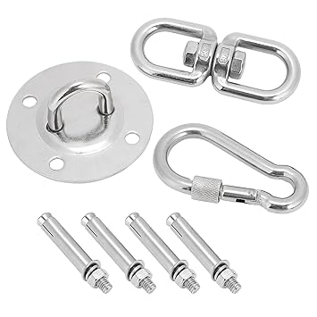 Stainless Steel Swing Hanging Kit, Corrosion and Oxidation Stainless Steel Hammock Fixing Kit Safely for Bedroom for Garden for Living Room