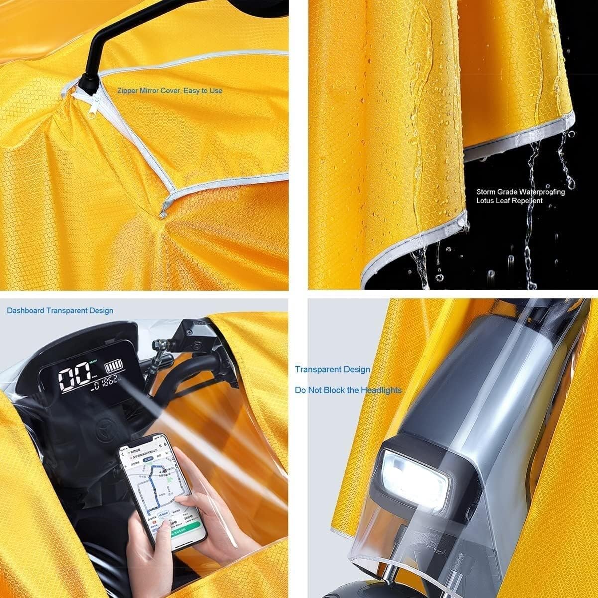 cubierta de lluvia para scooter de movilidad, Cubierta de lluvia for silla de ruedas con capucha for lluvia, impermeable for ciclismo de doble uso y doble uso individual for bicicleta
