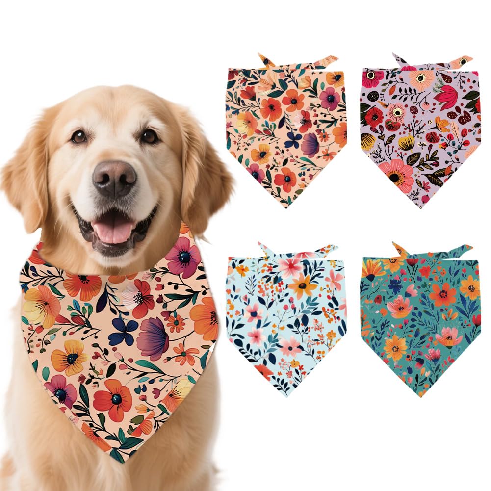 arricraft 4 Pcs Polyester Pet Bandanas
