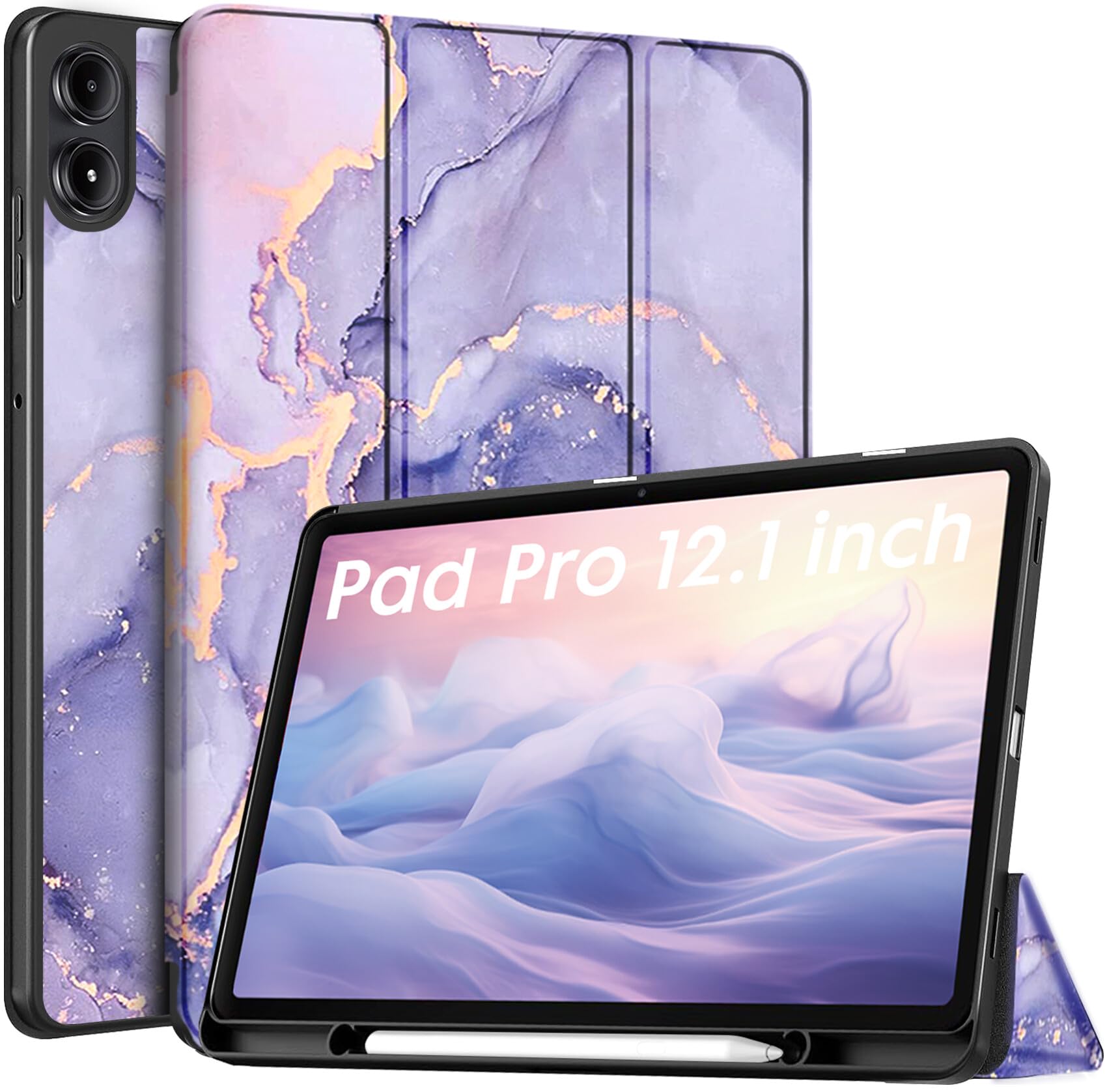 Robustrion Cover for Redmi Pad Pro 12.1 Cover Case, Flip Cover with Pencil Holder for Redmi Pad Pro 5G Tablet 12.1 inch [ Auto Sleep Wake Support] - Marble Lilac (B0DBLMJ8R7) Amazon Price History, Amazon Price Tracker