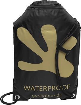 geckobrands Embark 10L Drawstring Backpack Waterproof, Lightweight Dry Bag for Beach, Hiking, and Light Water Activities