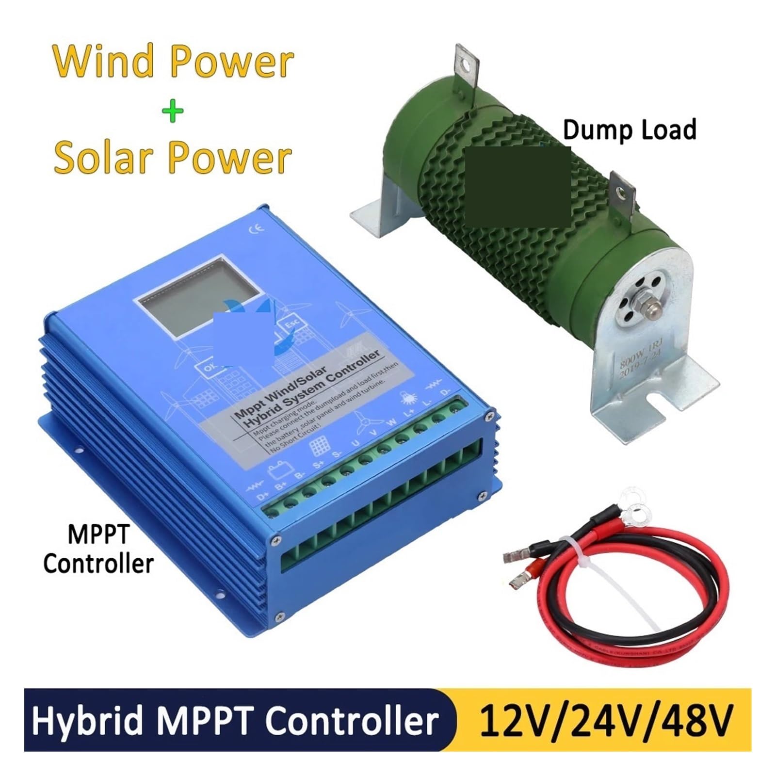 Regolatore di carica solare, Regolatore Di Carica Solare MPPT 5KW 10KW 15KW 20KW 5000W 12V 24V 48V Volt Ibrido For Batteria Eolica(Wind 5KW Solar 3KW,NO_48V)