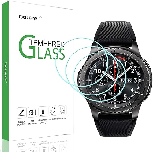 Paquete de 3 protectores de pantalla para Samsung Gear S3 y S3 Frontier, vidrio templado, antiarañazos, sin burbujas disponible en Yaxa Guatemala