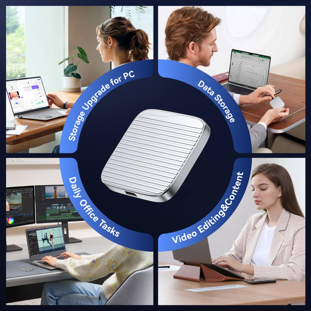 512G External SSD Magnetic Portable SSD USB 3.2 Gen 2x2 up to 2000MB/s 4K 120 fps ProRes HDR Video Record Metal USB-C External Solid State Drive for iPhone 16 Pro Max, Smartphone, Tablet, Laptop — view 8
