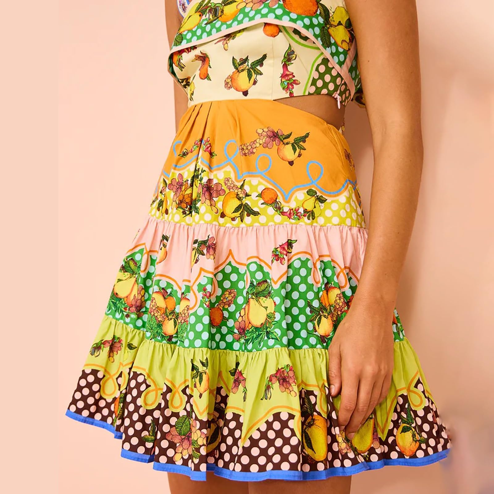 Abito Estivo Boho Donna, Senza Maniche con Spalline Sottili, Stampa Floreale, Patchwork, Legato Dietro, Casual Chic