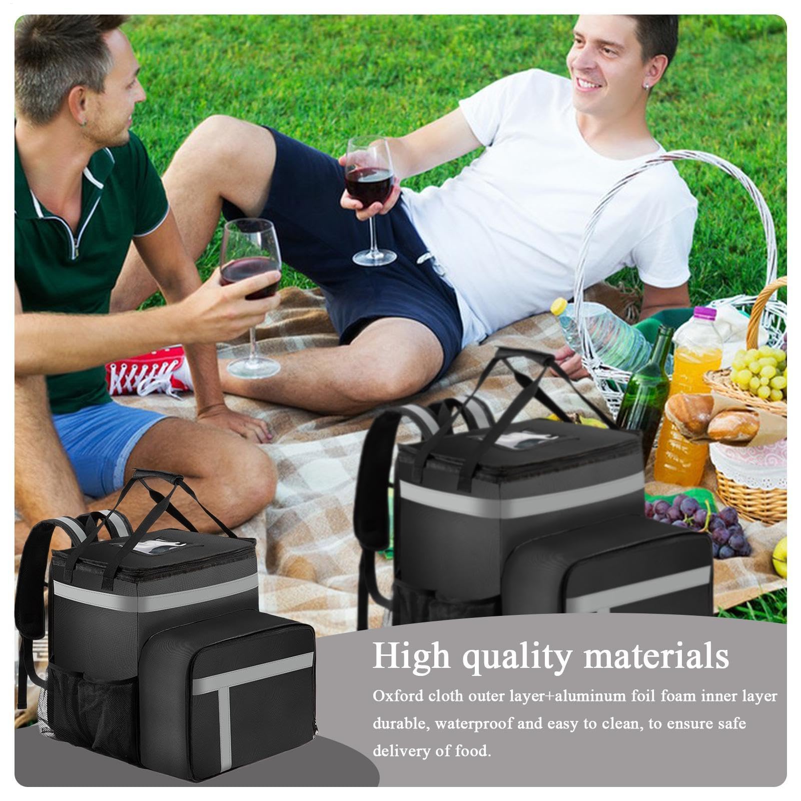 Zaino termico isolato, zaino da picnic isolato termico compartimentato a | Zaino per lo shopping della drogheria riutilizzabile isolabile, custodia per il pranzo pesante per il campe