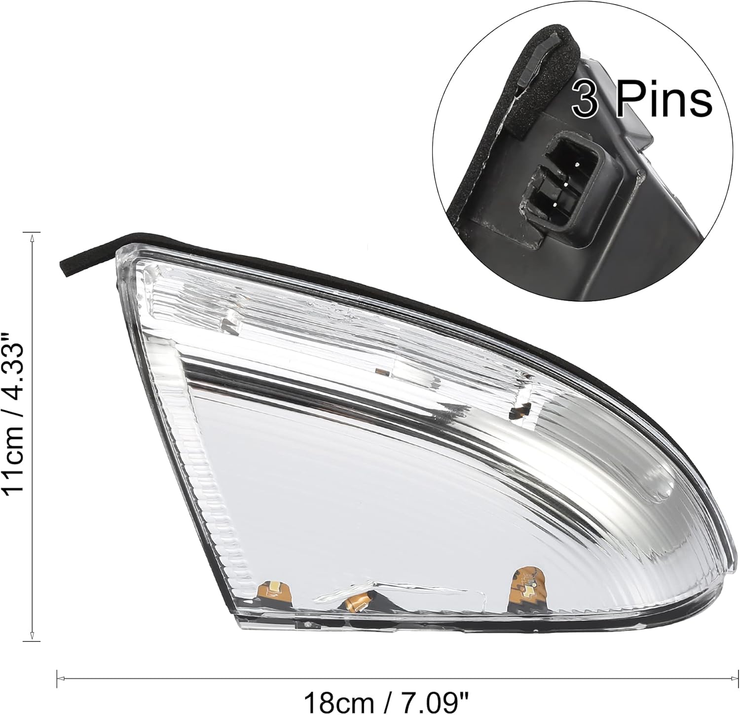 X AUTOHAUX 1 Pair Mirror Turn Signal Light Front Left Drive Side Right Passenger Side for Dodge for Ram 1500 2009-2013 2500 2010-2013 Mirror Turn Signal Lamp Housing 68064948AA 68064949AA