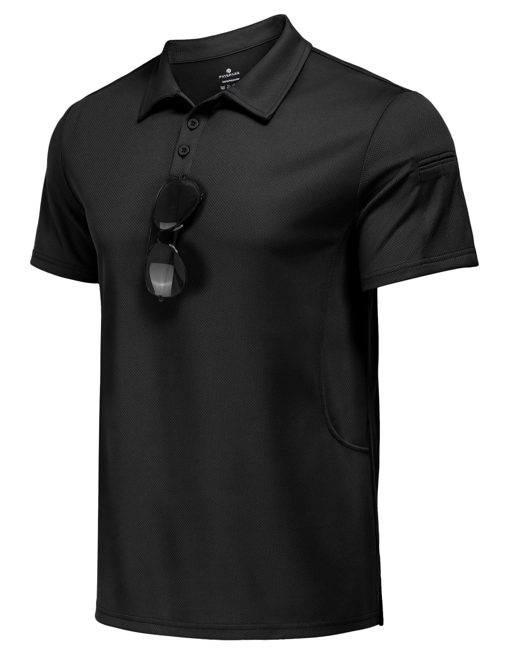 PINSPARK Golf Polo Shirts for Men Quick Dry Performance Casual Short Sleeve Collared Shirt Moisture Wicking Athletic Shirt